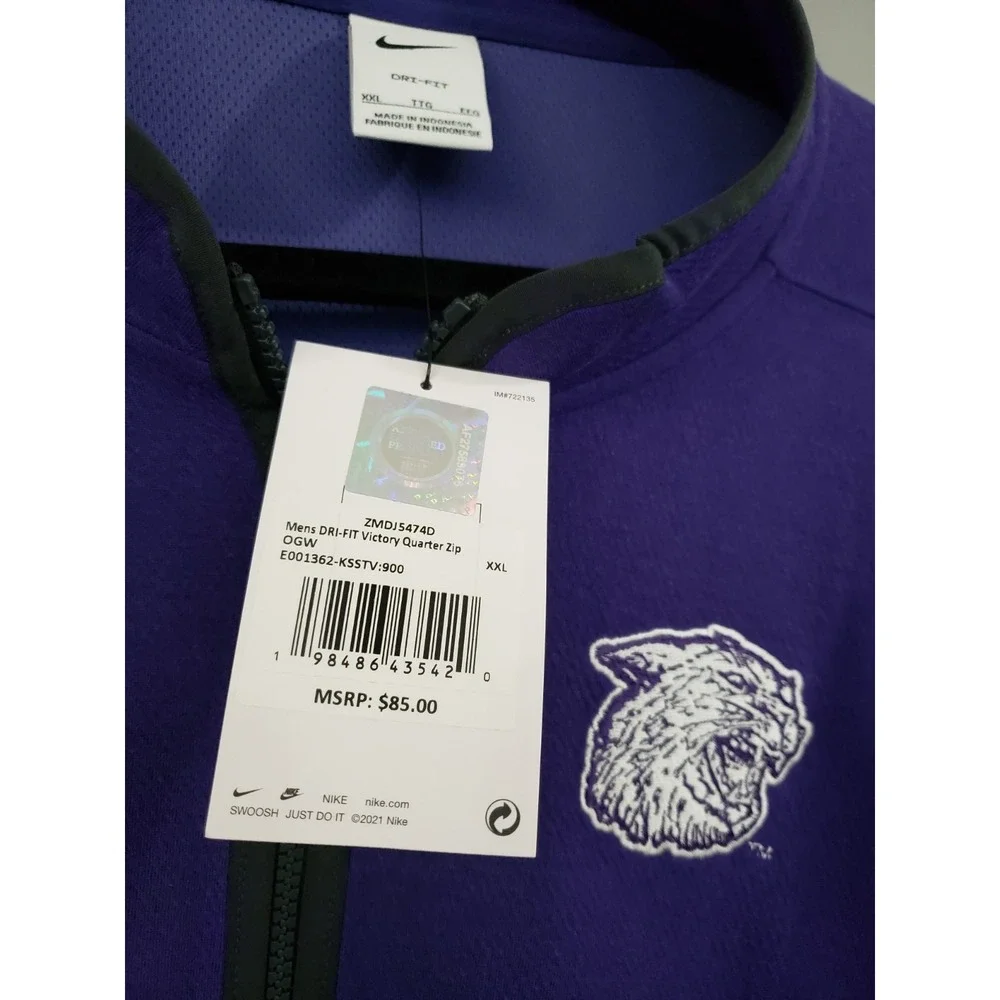 NEW SIZE MENS 2XL XXL Nike KANSAS STATE WILDCATS Quarter Zip Pullover SHIRT NCAA